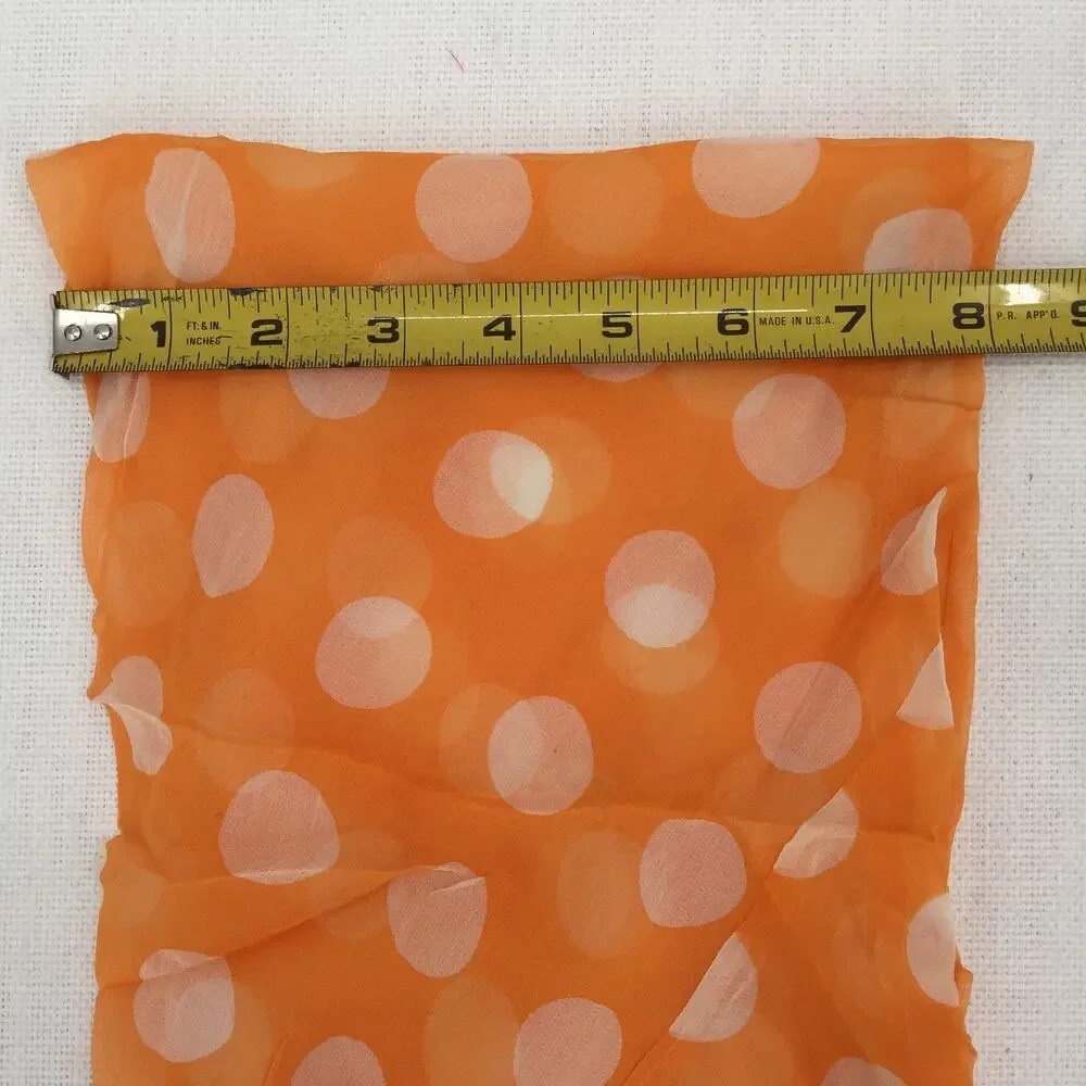 Vintage Circle Polka Dot Infinity Neck Scarf Wrap Cowl White/Orange